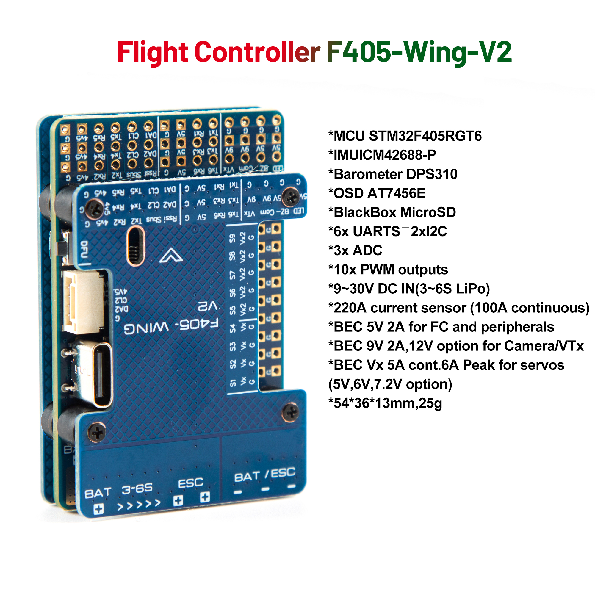 F405 WING V2 FC Flight Control - Drone Flight Controller recensione e prezzo
