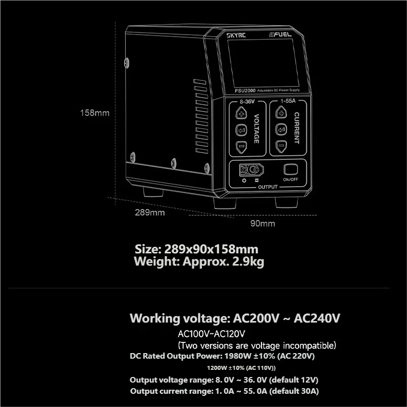 SKYRC PSU2000 1980W Adjustable - Drone Battery recensione e prezzo