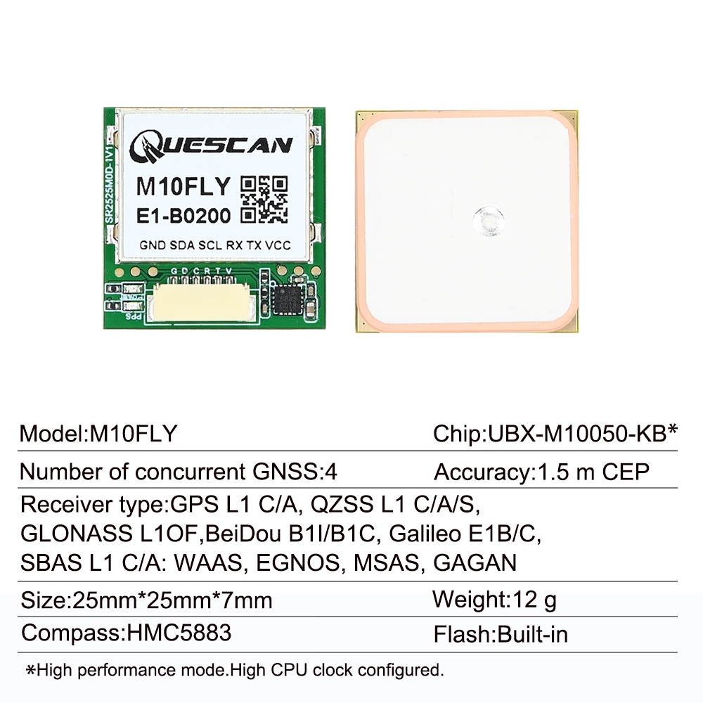 Quescan 25mm*25mm M10FLY 10Hz  - Drone Compass recensione e prezzo