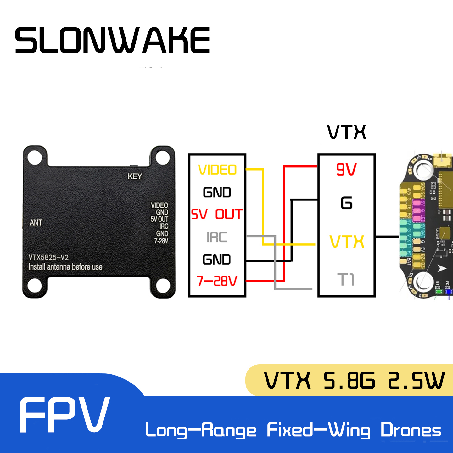 SLONWAKE 5.8G 48CH FPV Transmi - Drone Frame recensione e prezzo