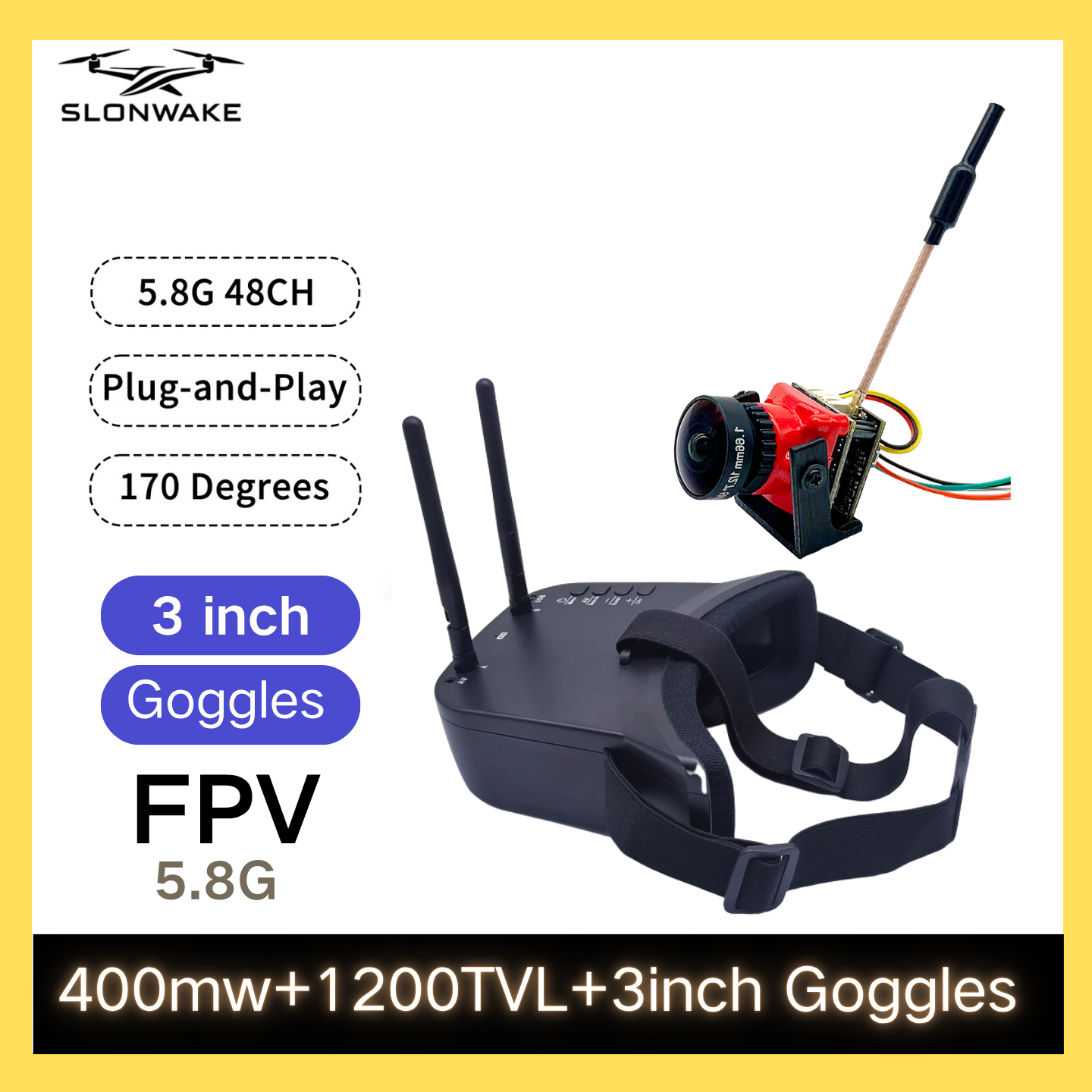 SLONWAKE 5.8G 48CH FPV 400mw V - Drone Frame recensione e prezzo