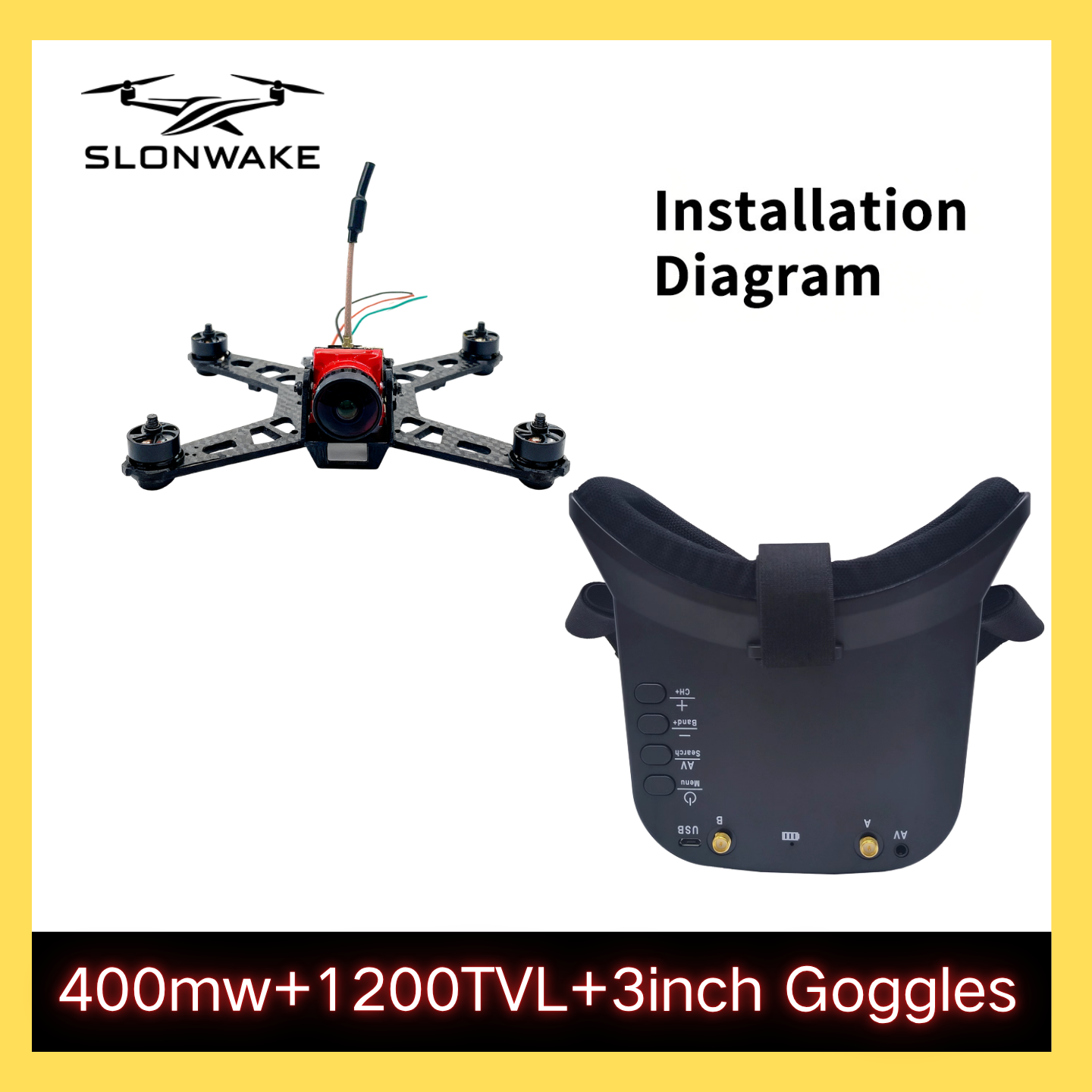 SLONWAKE 5.8G 48CH FPV 400mw V - Drone Frame recensione e prezzo
